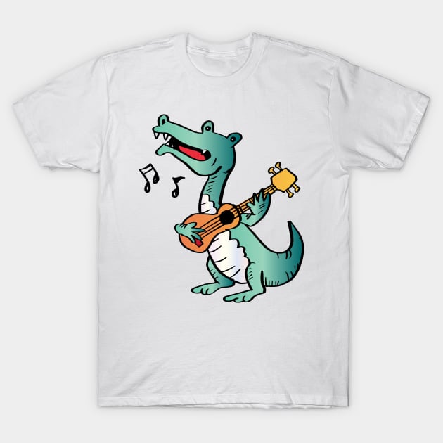 Cartoon crocodile T-Shirt by Handini _Atmodiwiryo